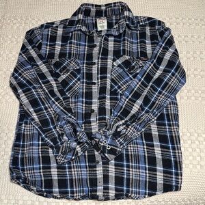 Dickies Black and Blue Plaid Casual Shirt